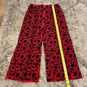 Agha Noor Authentic Red and Black Embroidered Floral Pants